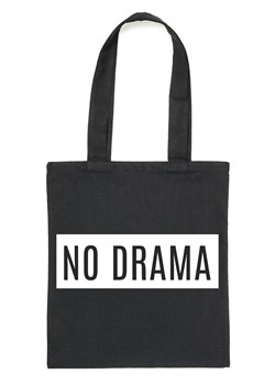 Czarny Shopper"NO DRAMA-BIAŁE TŁO" ze sklepu Time For Fashion w kategorii Torby Shopper bag - zdjęcie 175643266