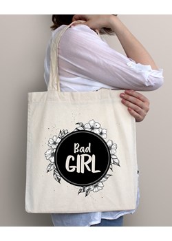 Shopper BAD GIRL + KÓŁKO Z KWIATKAMI ze sklepu Time For Fashion w kategorii Torby Shopper bag - zdjęcie 175643409