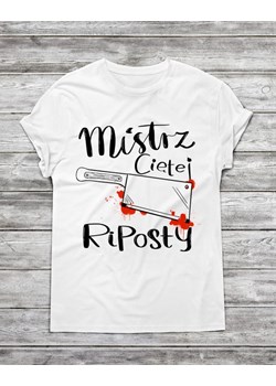 Koszulka męska MISTRZ CIĘTEJ RIPOSTY+RYSUNEK ze sklepu Time For Fashion w kategorii T-shirty męskie - zdjęcie 175643447