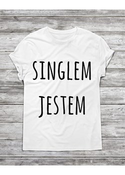 Koszulka męska "singlem jestem " ze sklepu Time For Fashion w kategorii T-shirty męskie - zdjęcie 175643495