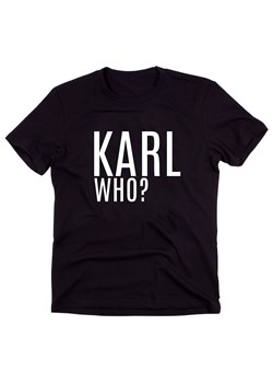 Czarny Klasyczny T-shirt"KARL WHO" ze sklepu Time For Fashion w kategorii Bluzki damskie - zdjęcie 175643977