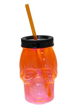 CHAKS Kubek LED &quot;Skull&quot; w kolorze pomarańczowym - 500 ml ze sklepu Limango Polska w kategorii Kubki - zdjęcie 175645745