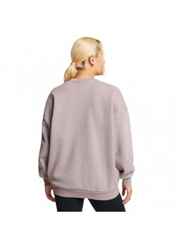 Damska bluza dresowa nierozpinana bez kaptura Under Armour UA Icon Hwt Flc Os Crew - beżowa ze sklepu Sportstylestory.com w kategorii Bluzy damskie - zdjęcie 175652147