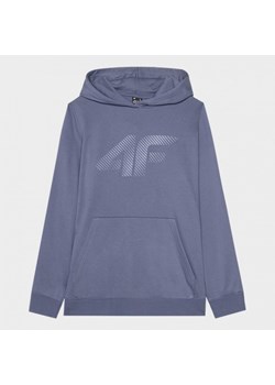 Męska bluza dresowa nierozpinana z kapturem 4F 4FWMM00TSWSM1766 - niebieska ze sklepu Sportstylestory.com w kategorii Bluzy męskie - zdjęcie 175652385