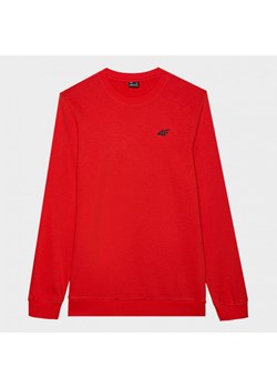 Męska bluza dresowa nierozpinana bez kaptura 4F 4FWMM00TSWSM1465 - czerwona ze sklepu Sportstylestory.com w kategorii Bluzy męskie - zdjęcie 175652406