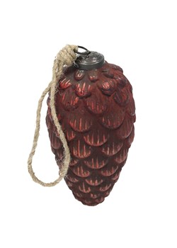 Bombka Vintage Cone 16 cm red ze sklepu dekoria.pl w kategorii Dekoracje bożonarodzeniowe - zdjęcie 175655709
