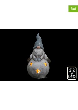 SiL Interiors Lampy dekoracyjne (2 szt.) w kolorze szarym - wys. 18 x Ø 9 cm ze sklepu Limango Polska w kategorii Dekoracje bożonarodzeniowe - zdjęcie 175664696