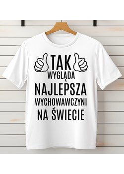 Biała Koszulka dla wychowawczyni na dzień nauczyciela ze sklepu Time For Fashion w kategorii Bluzki damskie - zdjęcie 175669776