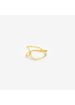 pierścionek z kuleczek srebrny pozłacany ze sklepu ANIA KRUK w kategorii Pierścionki - zdjęcie 175672145