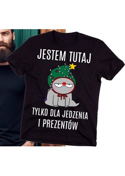 Śmieszna koszulka na święta Jestem tu tylko dla jedzenia i prezentów ze sklepu Time For Fashion w kategorii T-shirty męskie - zdjęcie 175675358