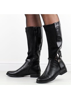 Czarne kozaki damskie Jezzi asa62-112 ze sklepu suzana.pl w kategorii Kozaki damskie - zdjęcie 175677305