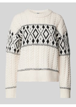 Sweter z dzianiny o kroju regular fit z prążkowanymi wykończeniami model ‘MARENT’ ze sklepu Peek&Cloppenburg  w kategorii Swetry damskie - zdjęcie 175681246