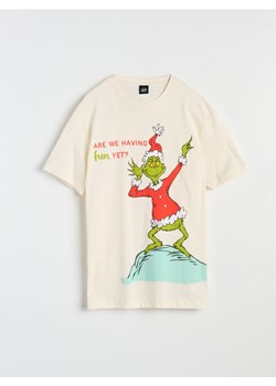 Sinsay - Koszulka Grinch - kremowy ze sklepu Sinsay w kategorii T-shirty męskie - zdjęcie 175689967