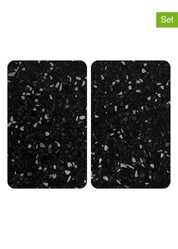 Wenko Płyty (2 szt.) &quot;Terrazzo&quot; w kolorze czarnym na kuchenkę - 30 x 52 cm ze sklepu Limango Polska w kategorii Akcesoria kuchenne - zdjęcie 175697368