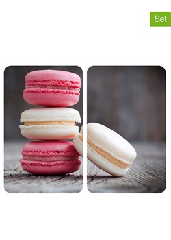 Wenko Płyty (2 szt.) &quot;Macarons&quot; w kolorze szaro-różowym na kuchenkę  - 30 x 52 cm ze sklepu Limango Polska w kategorii Akcesoria kuchenne - zdjęcie 175699425