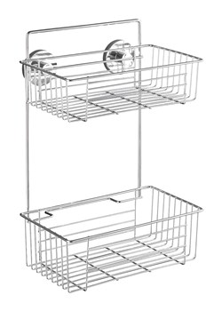 Wenko Regał prysznicowy "Vacuum-Loc Bari" w kolorze srebrnym - 26 x 38 x 17 cm ze sklepu Limango Polska w kategorii Akcesoria łazienkowe - zdjęcie 175706347