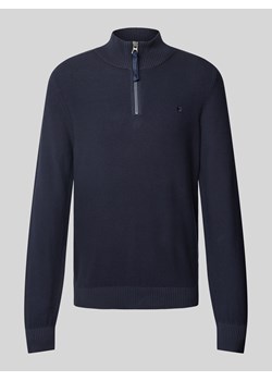 Bluza z kołnierzem z fakturowanym wzorem ze sklepu Peek&Cloppenburg  w kategorii Bluzy męskie - zdjęcie 175712089