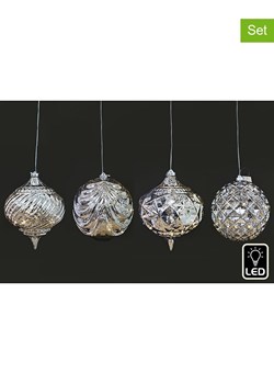 SiL Interiors Lampy dekoracyjne (4 szt.) w kolorze srebrnym - Ø 20 cm ze sklepu Limango Polska w kategorii Dekoracje bożonarodzeniowe - zdjęcie 175716056