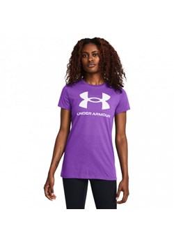 Damski t-shirt z nadrukiem Under Armour UA Rival Logo SS - fioletowy ze sklepu Sportstylestory.com w kategorii Bluzki damskie - zdjęcie 175720258