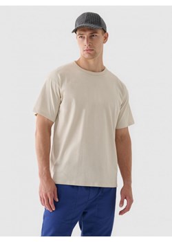 Męski t-shirt basic 4F 4FRAW24TTSHM2575 - beżowy ze sklepu Sportstylestory.com w kategorii T-shirty męskie - zdjęcie 175720377