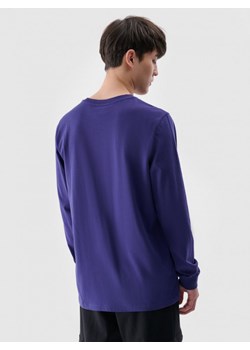 Męski longsleeve basic 4F 4FWMM00TLONM432 - granatowy ze sklepu Sportstylestory.com w kategorii T-shirty męskie - zdjęcie 175720548