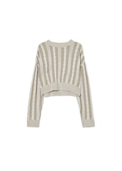 Cropp - Sweter ze strukturalnym wykończeniem - zielony ze sklepu Cropp w kategorii Swetry damskie - zdjęcie 175721795
