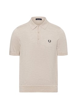 Fred Perry Męska koszulka polo Mężczyźni Bawełna taupe jednolity ze sklepu vangraaf w kategorii Swetry męskie - zdjęcie 175723796