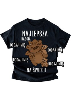 Koszulka dla Babci - NAJLEPSZA BABCIA z imionami 4 wnuczków ze sklepu Time For Fashion w kategorii Bluzki damskie - zdjęcie 175724016