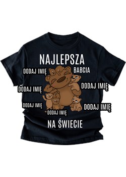 Koszulka dla Babci - NAJLEPSZA BABCIA z imionami 6 wnuczków ze sklepu Time For Fashion w kategorii Bluzki damskie - zdjęcie 175724017