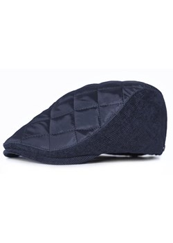 Jesienno Zimowy Kaszkiet Męski - Pikowanie - Pako Jeans - Granatowy CPAPJNSKASZKIET1202 ze sklepu JegoSzafa.pl w kategorii Kaszkiety męskie - zdjęcie 175724225