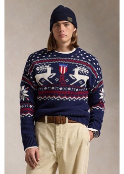 Polo Ralph Lauren sweter wełniany męski kolor niebieski ciepły 710949303 ze sklepu ANSWEAR.com w kategorii Swetry męskie - zdjęcie 175725436