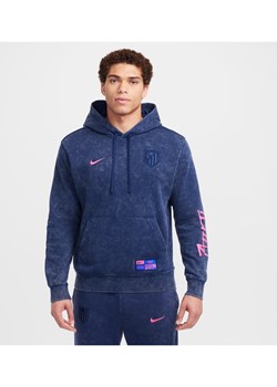 Męska bluza z kapturem z dzianiny dresowej Nike Football Atlético Madryt Club (wersja trzecia) - Niebieski ze sklepu Nike poland w kategorii Bluzy męskie - zdjęcie 175745937