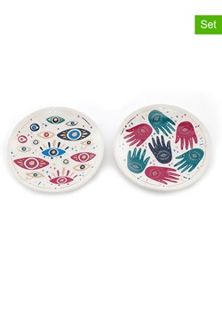 SiL Interiors Miski dekoracyjne (4 szt.) ze wzorem - Ø 13 cm ze sklepu Limango Polska w kategorii Misy i tace dekoracyjne - zdjęcie 175768987