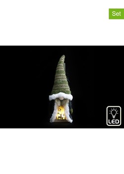SiL Interiors Lampy dekoracyjne (2 szt.) w kolorze zielono-szarym - wys. 37 cm ze sklepu Limango Polska w kategorii Dekoracje bożonarodzeniowe - zdjęcie 175769015