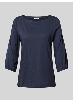 T-shirt z czystej bawełny z dekoltem w łódkę i rękawem o dł. 3/4 ze sklepu Peek&Cloppenburg  w kategorii Bluzki damskie - zdjęcie 175809228