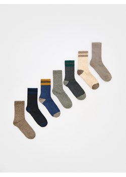 Reserved - Skarpetki z bawełną 7 pack - beżowy ze sklepu Reserved w kategorii Skarpetki dziecięce - zdjęcie 175855245