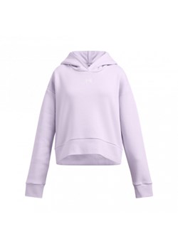 Dziewczęca bluza dresowa nierozpinana z kapturem Under Armour UA Rival Fleece Hoodie - fioletowa ze sklepu Sportstylestory.com w kategorii Bluzy damskie - zdjęcie 175858078