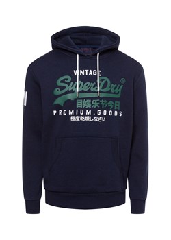 Superdry Męski sweter z kapturem Mężczyźni Bawełna granatowy wzorzysty ze sklepu vangraaf w kategorii Bluzy męskie - zdjęcie 175881378