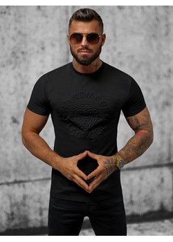 T-shirt męski slim fit czarny OZONEE NB/MT3056 ze sklepu ozonee.pl w kategorii T-shirty męskie - zdjęcie 175883366