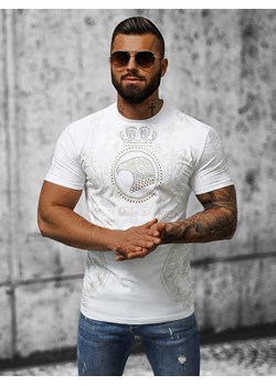 T-shirt męski slim fit biały OZONEE NB/MT3052 ze sklepu ozonee.pl w kategorii T-shirty męskie - zdjęcie 175885505