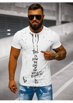 T-shirt męski biały OZONEE O/8T1259/1 ze sklepu ozonee.pl w kategorii T-shirty męskie - zdjęcie 175886016