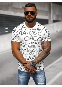 T-shirt męski biały OZONEE JS/8T1213/1 ze sklepu ozonee.pl w kategorii T-shirty męskie - zdjęcie 175887296