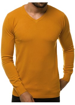 Sweter męski jasny-camel OZONEE TMK/YY03/9 ze sklepu ozonee.pl w kategorii Swetry męskie - zdjęcie 175888468