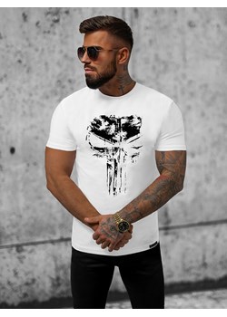 T-shirt męski slim fit biały OZONEE NB/MT3045 ze sklepu ozonee.pl w kategorii T-shirty męskie - zdjęcie 175890496