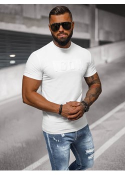 T-shirt męski slim fit biały OZONEE NB/MT3111 ze sklepu ozonee.pl w kategorii T-shirty męskie - zdjęcie 175891437