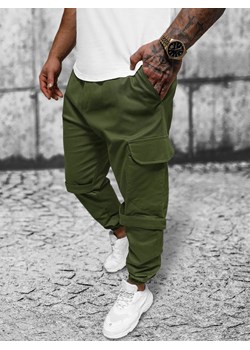 Spodnie męskie chino joggery khaki OZONEE O/G3014 ze sklepu ozonee.pl w kategorii Spodnie męskie - zdjęcie 175893668