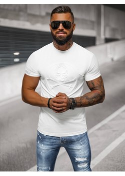 T-shirt męski slim fit biały OZONEE NB/MT3103 ze sklepu ozonee.pl w kategorii T-shirty męskie - zdjęcie 175896955