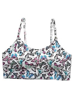 Biustonosz bralette w kolorowe wzory - Biały / S ze sklepu Valetta.pl w kategorii Biustonosze - zdjęcie 175899655