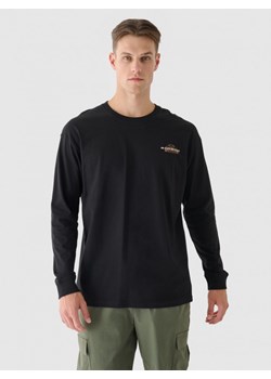 Męski longsleeve z nadrukiem 4F 4FRAW24TLONM502 - czarny ze sklepu Sportstylestory.com w kategorii T-shirty męskie - zdjęcie 175923208