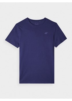 Męski t-shirt basic 4F 4FWMM00TTSHM1843 - granatowy ze sklepu Sportstylestory.com w kategorii T-shirty męskie - zdjęcie 175923257